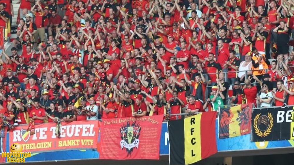 verhuur decor Belgische Rode Duivels fans stadion huren