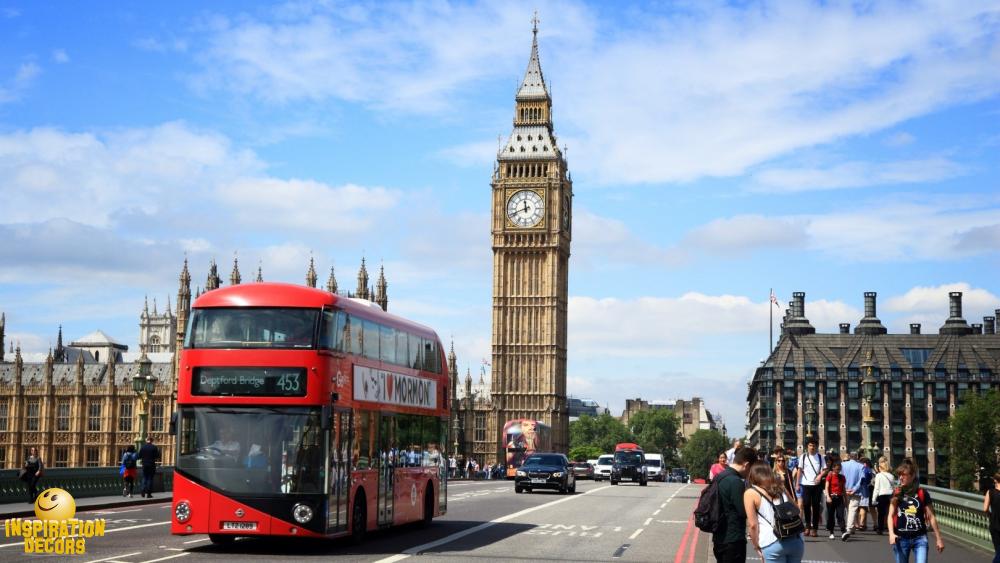 verhuur decor Londen Big Ben dubbeldek bus huren