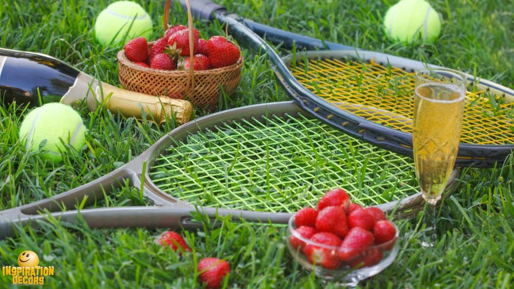 verhuur decor tennis aardbeien Wimbledon huren