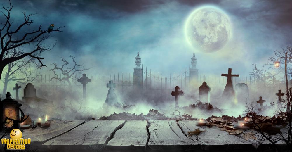 reactie Klagen familie Decor doek 'Halloween Kerkhof' te huur | Inspirationdecors
